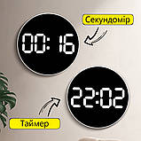 Настінний електронний годинник з дистанційним керуванням, термометр, гігрометр, календар., фото 4