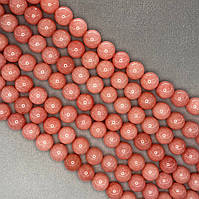 Турмалин розовый натуральный шарик d-10мм L-38см (+-)