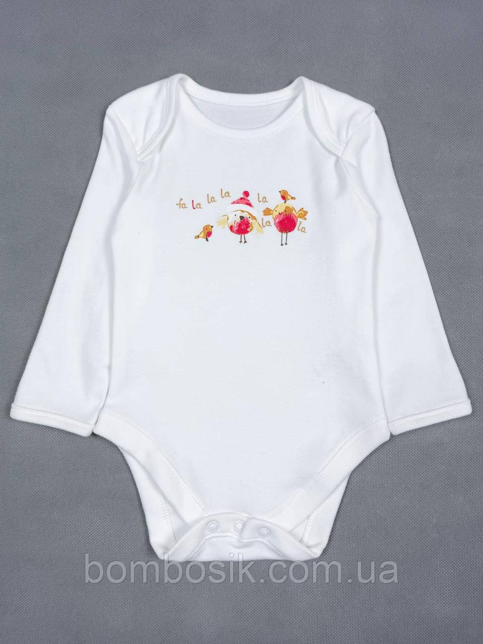 Бодік з довгим рукавом для дівчинки George, 0-3м (56-62см), фото 1