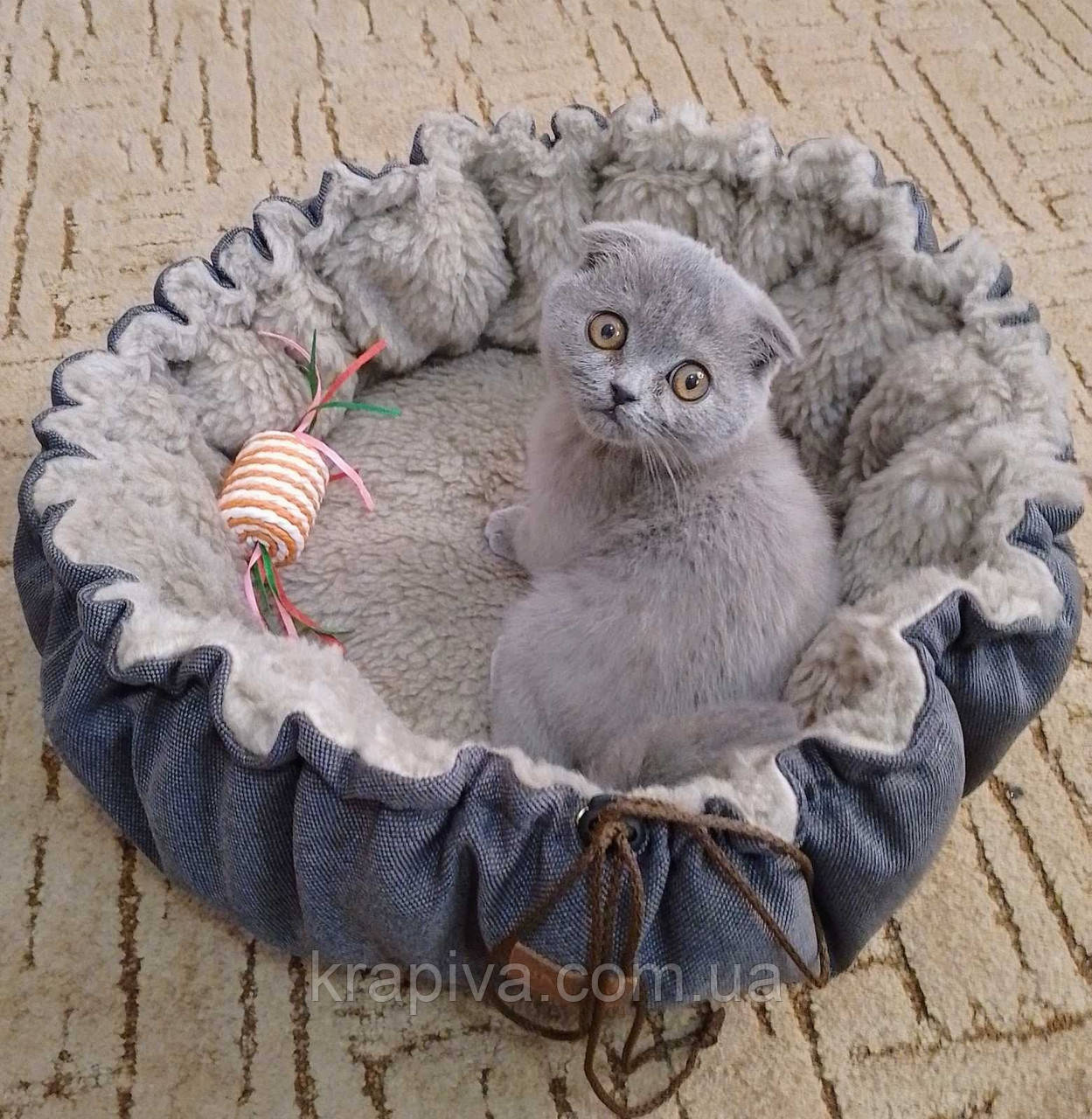 Лежанка для собаки, кота, лежак для собаки, кота, спальне місце МЕБЛЕВА ЗНОСОСТІЙКА ТКАНИНА, фото 1