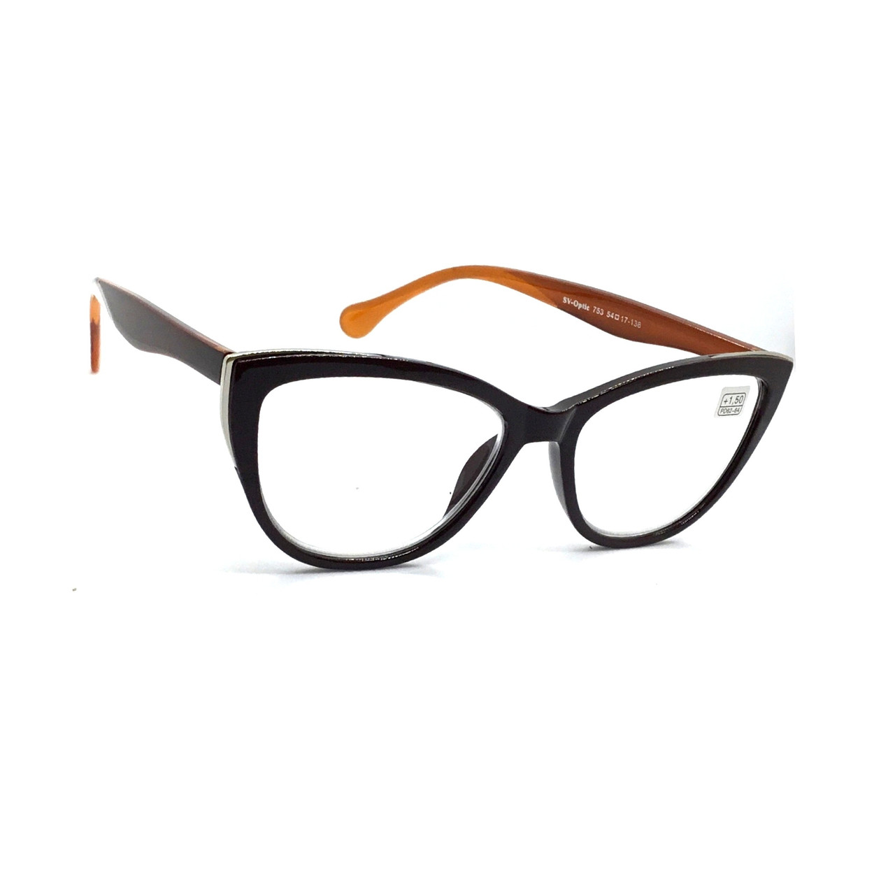 Жіночі окуляри з білою лінзою 753 карамель c-2