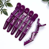 Зажимы для волос Toni&Guy (крокодилы), фиолетовые (FK608507Violet)