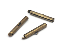 Концевик для браслетов, цвет бронза 16 мм - 1 пара
