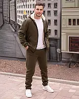 Чоловічий теплий спортивний костюм на овчині новинка 2024