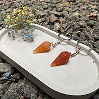 Брелок-оберег Маятник із Сердоліка, Натуральний камінь для ключів і сумок, маятник-шестигранник на подарунок