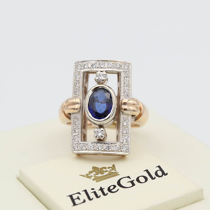 Кільце жіноче з камінням від EliteGold Figaro розмір 17.5 190720212