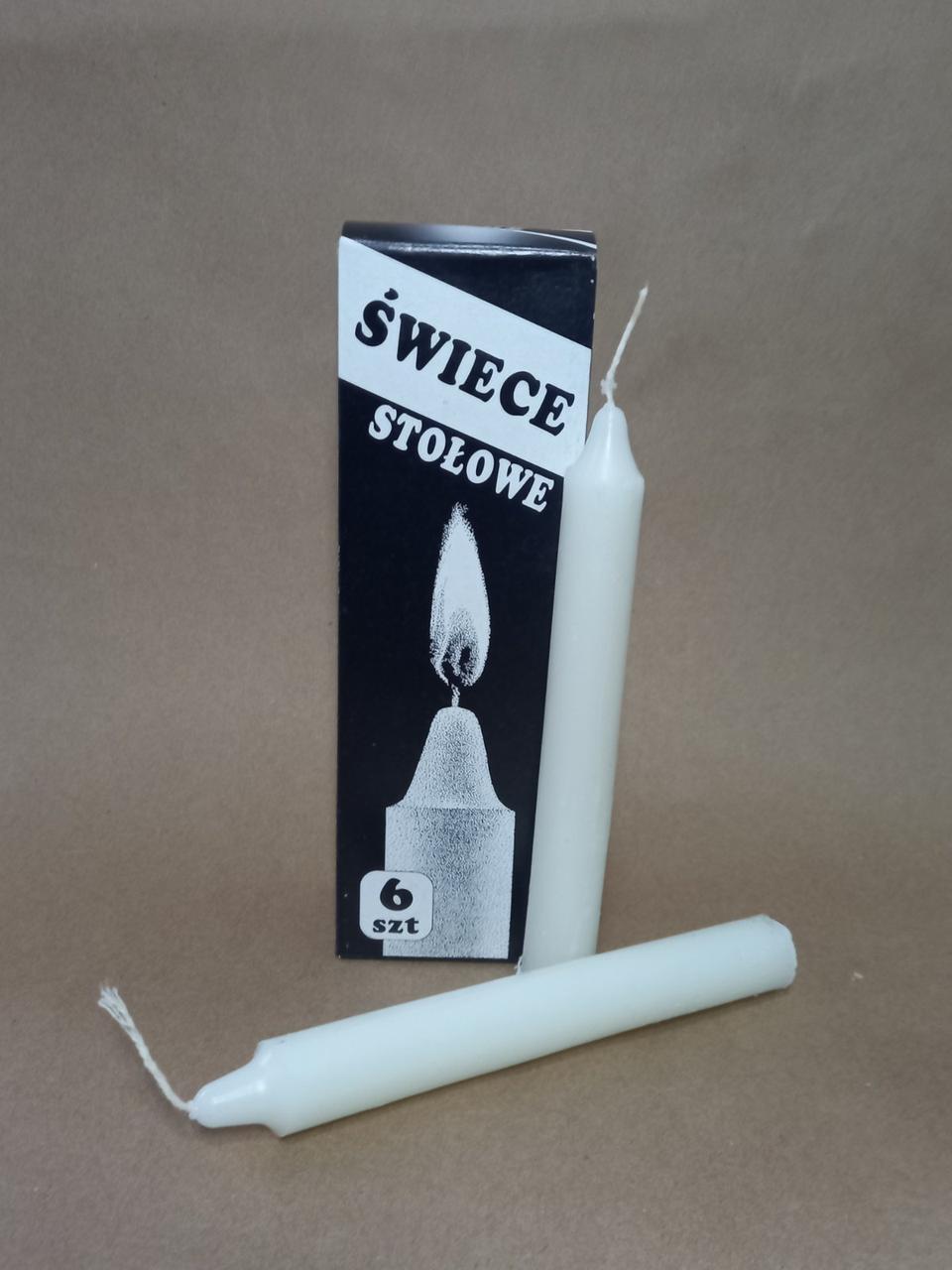 Свеча столовая белая парафиновая 15 см набор 6 шт, цена 100 грн - Prom ...
