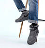 Зимові кросівки Nike Air Force Winter Black high Взуття Найк Аір Форс сірі шкіряні з хутром високі чоловічі  жіночі підліткові, фото 4