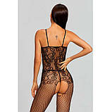 Ефектний прозорий БодіСтокінг з відкритим доступом - Чорний - S/M - Еротична білизна, фото 3