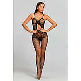 Ефектний прозорий БодіСтокінг з відкритим доступом - Чорний - S/M - Еротична білизна, фото 2