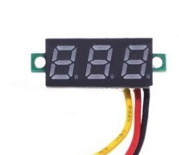 Вольтметр цифровий без корпусу DC 0-100V 0.28", з Led-індикацією показників (червоний)
