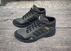 Чоловічі шкіряні зимові черевики Adidas Terrex хакі