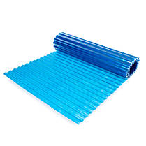 Рулонний пластиковий прозорий шифер Волнопласт 2,0м гофрований синій, фото 3
