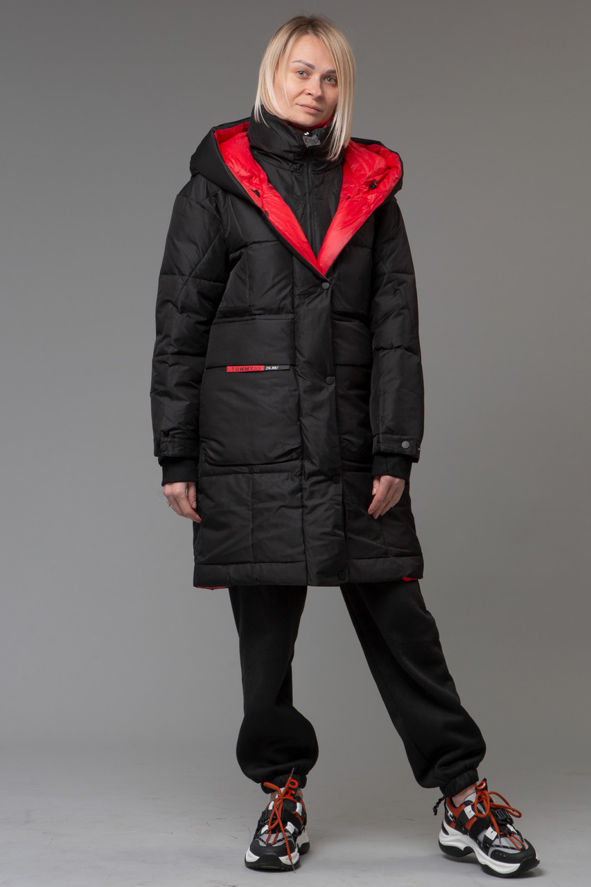 Пуховик TOWMY 3699 black+red: продажа, цена в Украине. Жіночі пуховики ...