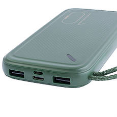 УМБ Power Bank USAMS US-CD150 10000 mAh 37Wh (Rated Capacity: 6000 mAh) US-CD150 PB56 темно-зелений, фото 4
