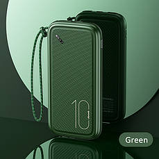 УМБ Power Bank USAMS US-CD150 10000 mAh 37Wh (Rated Capacity: 6000 mAh) US-CD150 PB56 темно-зелений, фото 5