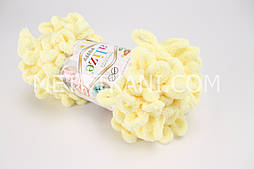 Нитка плюшева лимонного кольору №НП-13