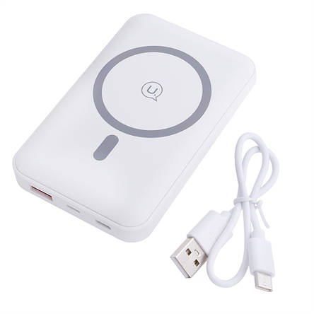УМБ бездротовий Power Bank USAMS US-CD173 10000 mAh 37Wh QC3.0+PD 20W білий, фото 1