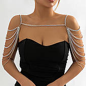 Біжутерія для відкритого вбрання, на свято, на весілля, для фото, жіноча прикраса на плечі