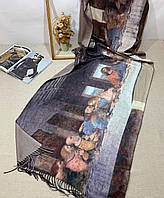 Теплый кашемировый шарф картина Таяная вечеря 180*70 см