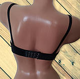 Бюстгальтер жіночий гладкий чорний балконет Розмір 80C 85C, фото 3