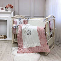 Комплект постельного детского белья для кроватки De Lux пыльная роза топ