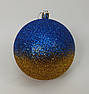 Набір ялинкових куль “Патріотичний блиск” Ø6 см / Ø8 см / Ø10 см, 6 шт., пластик із синьо‑жовтими глітерами, фото 7