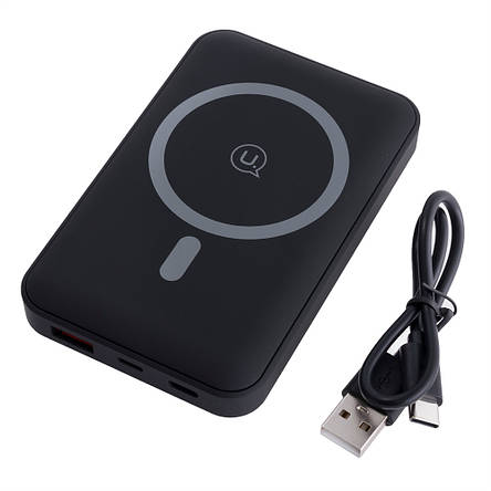 УМБ бездротовий Power Bank USAMS US-CD173 10000 mAh 37Wh PB64 QC3.0+PD 20W чорний, фото 1