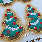 А3-К-422 Різдвяне печиво набір для вишивання бісером новорічної іграшки, фото 4