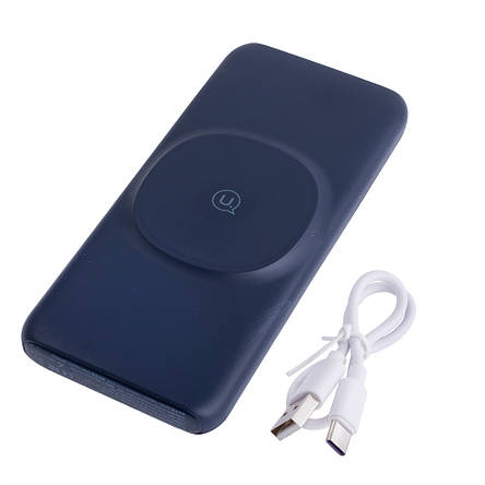 УМБ бездротовий Power Bank USAMS US-CD171 10000 mAh 37 Wh (Rated Capacity: 6000mAh) PB62 QC3.0+PD 20W синій, фото 1