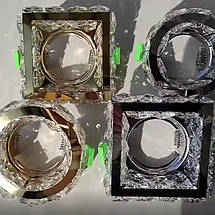 Накладний світильник кришталевий квадратний 10 см хром, фото 5