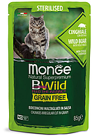 Monge (Монж) Cat Bwild Grain Free Cinghiale Sterilised влажный беззерновой корм для стерилизованных котов 85 г