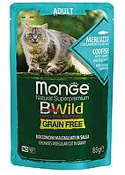 Monge (Монж) Cat Bwild Grain Free Merluzzo влажный беззерновой корм для котов 85 г