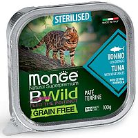 Monge (Монж) Paté terrine Sterilised Tonno влажный беззерновой корм для стерилизованных котов 100 г