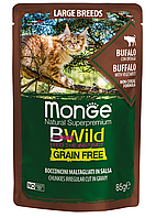 Monge (Монж) Cat Bwild Grain Bufalo вологий беззерновий корм для котів великих порід 85 г