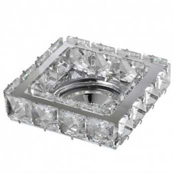 Накладний світильник кришталевий квадратний 10 см хром