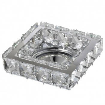 Накладний світильник кришталевий квадратний 10 см хром, фото 1
