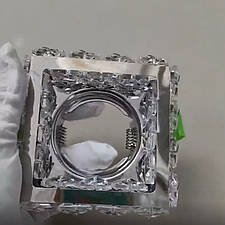 Накладний світильник кришталевий квадратний 10 см хром, фото 3
