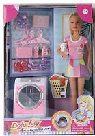 Кукла DEFA 8481, 29см, стиральная машинка, фигурка, аксессуары,в кор-ке, 32-22,5-10,5см для детей от 3 лет,