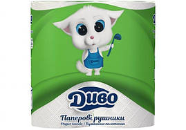 Рушники паперові Диво, 20г/м, 2 шари, білі, 2 шт