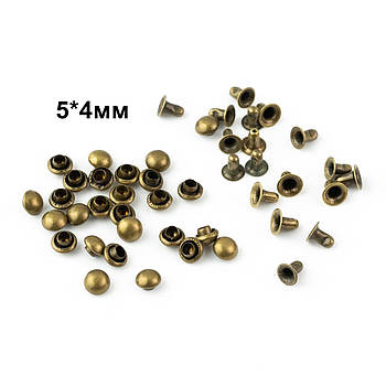 Хольнітени односторонні БронзовіЗаклепки 5*4мм 10шт (BHL007)