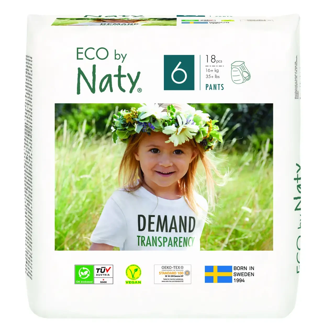 Підгузки-трусики дитячі ECO BY NATY Розмір 6 (від 16 кг), 18шт. в упаковці