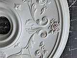 Розетка стельова з гіпсу гіпсова розетка р-82 Ø 720 з декором кругла, ліпнина з гіпсу, фото 3