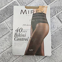 Капронові колготи з корінцями-біжками Mirey BIKINI CONTROL 40ден No3 (glase беж) ЛЖ-210375