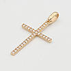 Класичний прямий хрест із діамантами від EliteGold вага 1.37 грамів 1907202115, фото 3