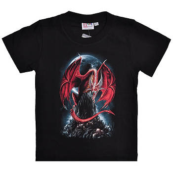 Дитяча футболка Червоний дракон на скелі (Rock Eagle, світиться в темряві)