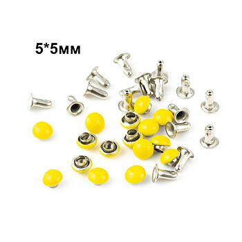 Хольнітени односторонні Жовті закльопки 5мм*5мм 10шт KHL014
