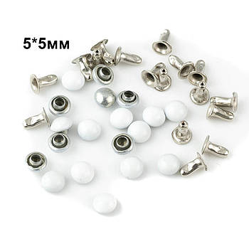 Хольнітени односторонні Білі закльопки 5мм*5мм 10шт KHL015