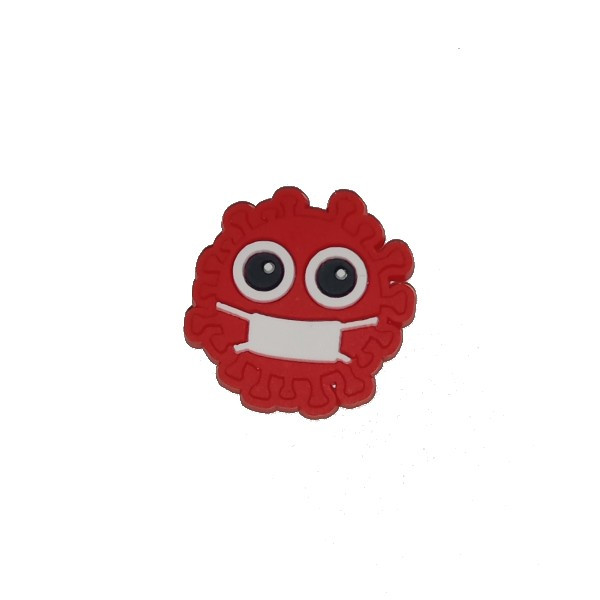 Джибітси прикраси для взуття кроксів сабо JIBBITZ Virus mask with Бактерія в масці № 1001