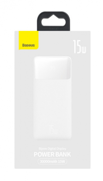 Зовнішній акумулятор Power Bank Baseus Bipow Quick Charge 30000mAh 15W (PPDML-K01) Білий
